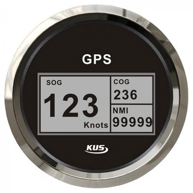 KUS GPS Digital Geschwindigkeitsmesser Speedometer Tachometer 85mm SOG COG schwarz