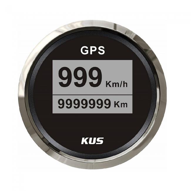KUS GPS Tachometer 0-999km/h Edelstahllünette in ansprechender Optik - schwarz
