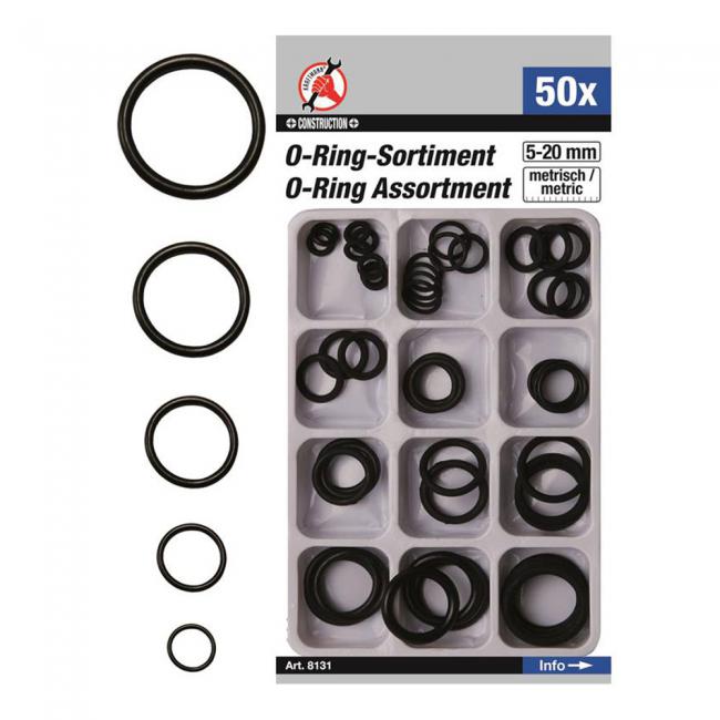 BGS-8131 | O-Ring Sortiment 5-20 mm Ø 50-tlg.