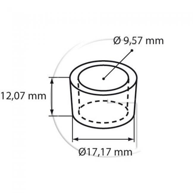 Reduzierbuchsen / H = 12,07 mm / Aussendurchmesser = 17,17 mm / Innendurchmesser = 9,57 mm
