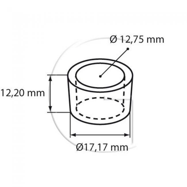 Reduzierbuchsen / H = 12,20 mm / Aussendurchmesser = 17,17 mm / Innendurchmesser = 12,75 mm