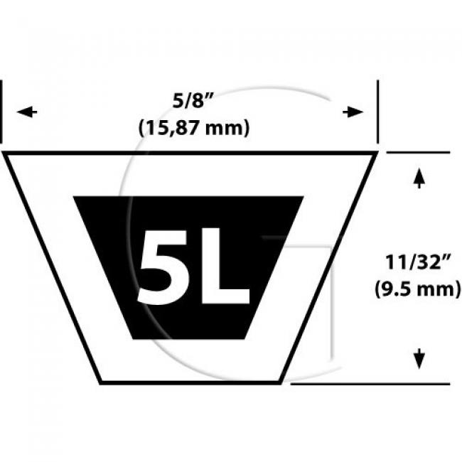 Riemen / L = 104” = 2641,60 mm / B = 5/8” = 15,88 mm / Typ = 5L > made with KEVLAR ®