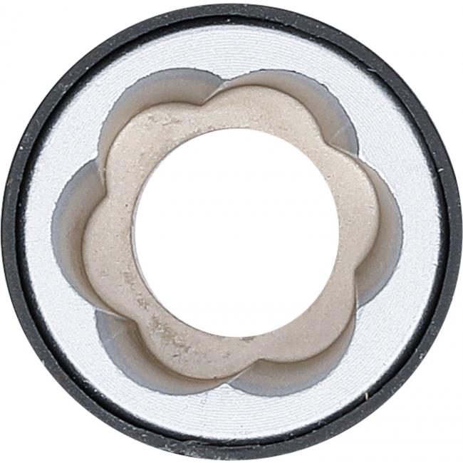 Spiral-Profil-Steckschlüssel-Einsatz / Schraubenausdreher, Antrieb Außensechskant 17 mm, SW 17 mm
