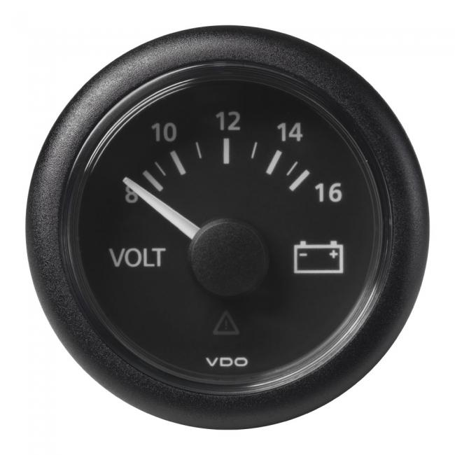 VDO-ViewLine Voltmeter Ø52mm 8-16V/18-32V schwarz oder weiß