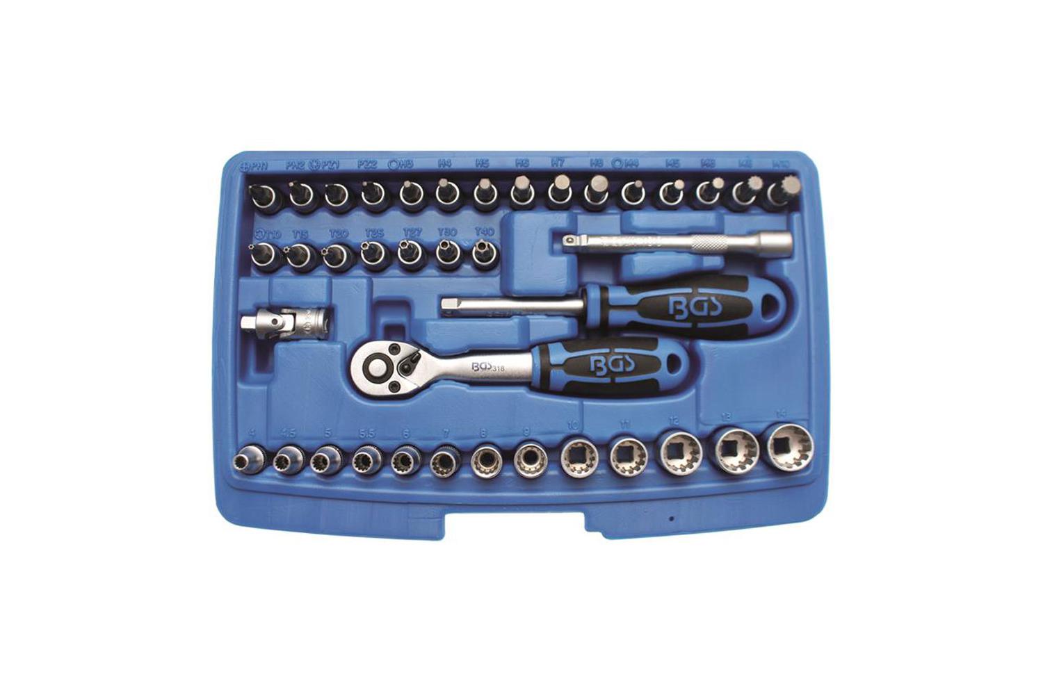 1/4 6,3 39-tlg. Gear Lock Steckschlüssel Stecknüsse Werkzeugsatz 