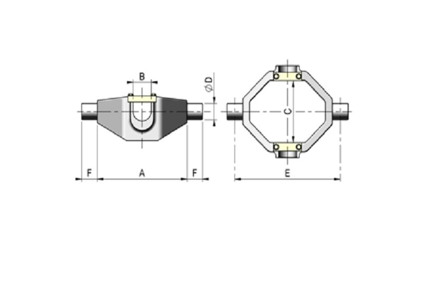 Hydraulikzylinder Teleskopzylinder Hub = 390 mm 6 to. inkl. Kardanring