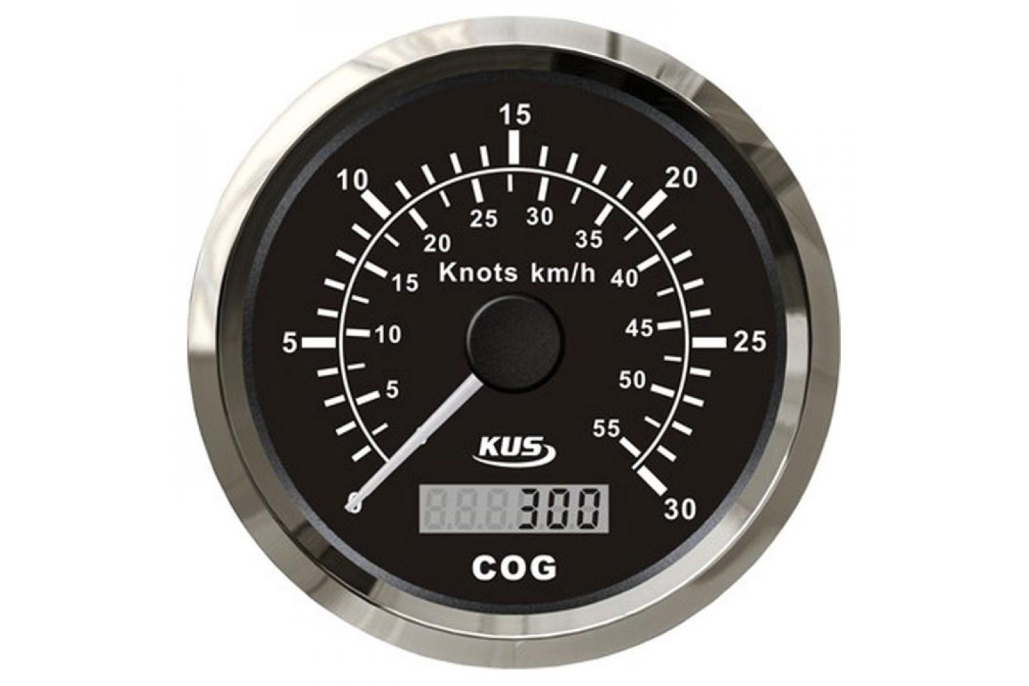 KUS GPS Geschwindigkeitsmesser Speedometer 30kn 55km/h mit digitalem  Kompass - schwarz
