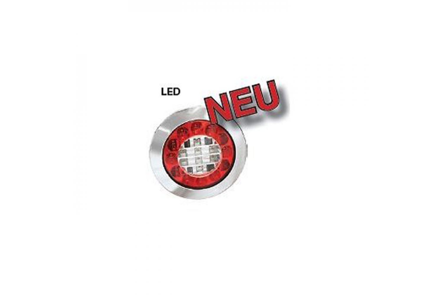 LED Schluß-Brems-Blinkleuchte 12 & 24V Chrom LKW Truck Trailer Auflieger