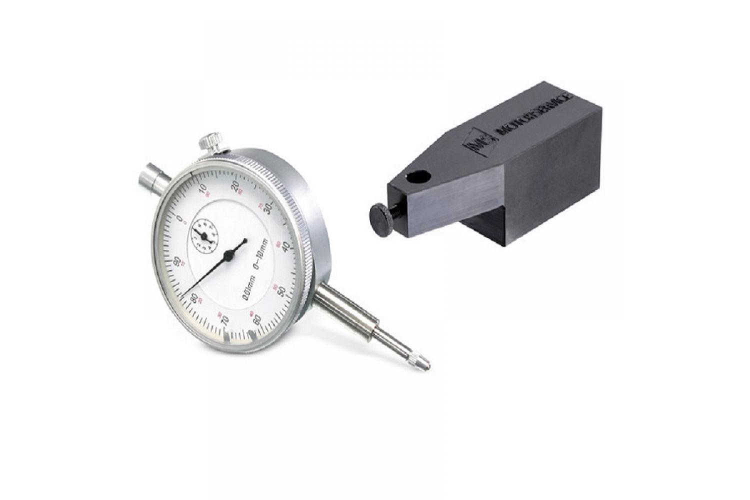 Messuhr & Messuhrhalter Kolbenschmidt 0-10 mm Meßbereich Metallgehäuse