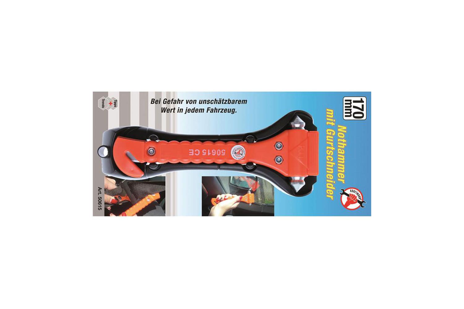 BGS DIY Nothammer mit Gurtschneider 50615