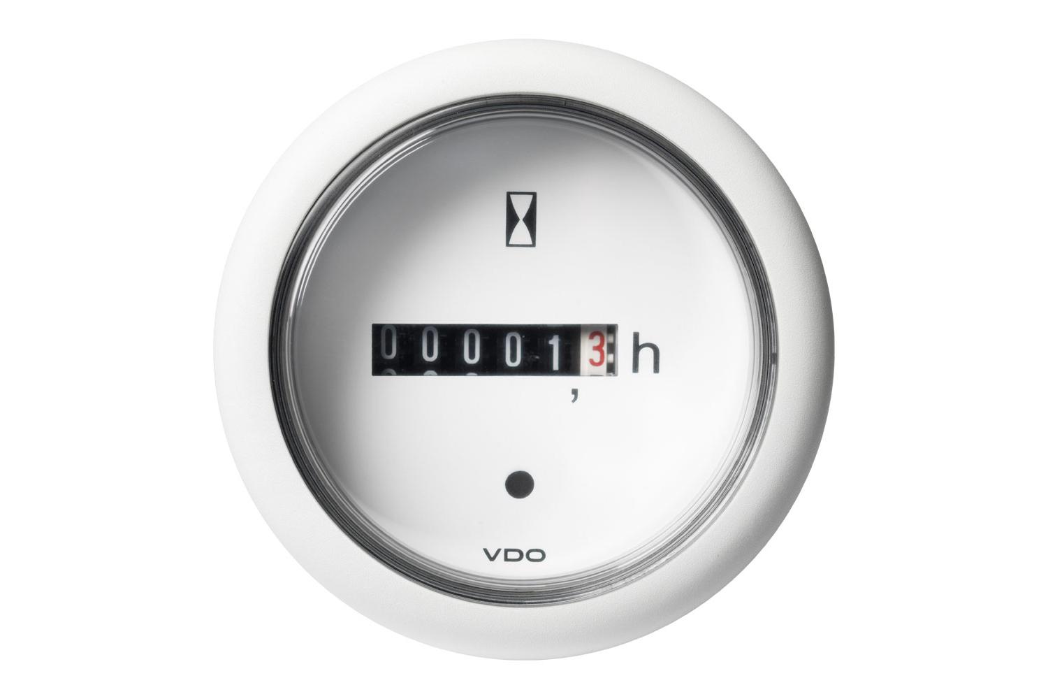 VDO-ViewLine Betriebsstundenzähler Ø52mm 9-30V schwarz oder weiß