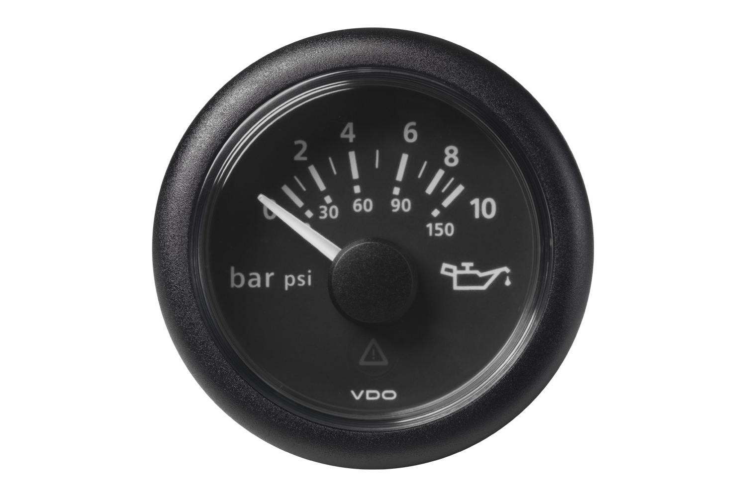 VDO-ViewLine Motoröl-Druckanzeiger Ø52mm 0-10 bar/0-150 psi 8-32V