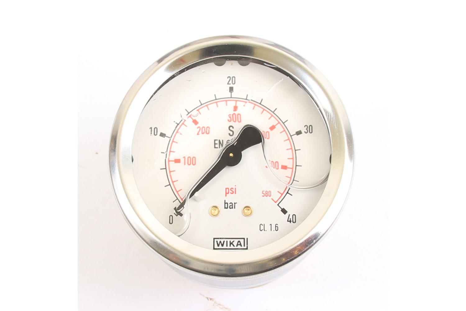 Wika Druck-Manometer 40 bar Armatur Glyzerin EN 837-1 G 1/4" 