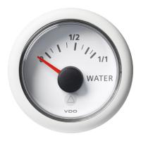 VDO-ViewLine Füllstandsanzeiger Frischwasser (kapazitiv) Ø52mm 0-1/1 8-32V 4-20mA schwarz oder weiß