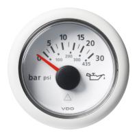 VDO-ViewLine Getriebeöl-Druckanzeiger Ø52mm 0-30/35 bar/0-400/435 psi 8-32V 10-184 Ohm schwarz oder weiß
